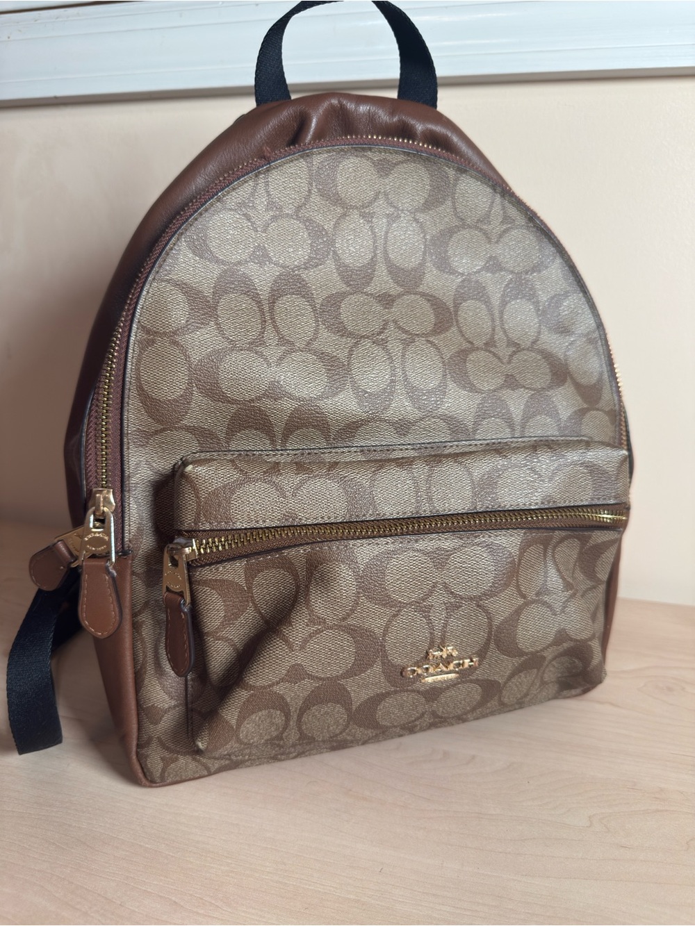 Coach Canvas Leather Backpack F32200
